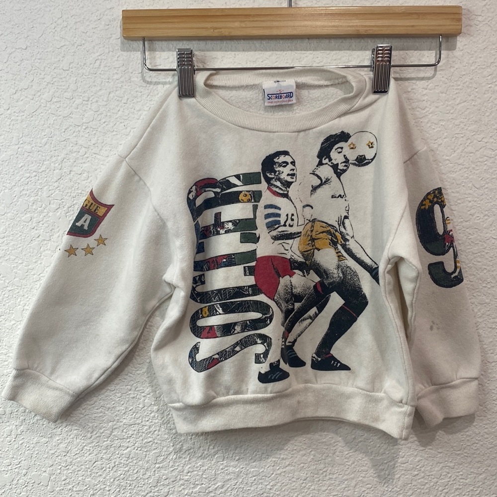 Vintage Kids Soccer Sport Long Sleeve Crewneck Sweatshirt 5